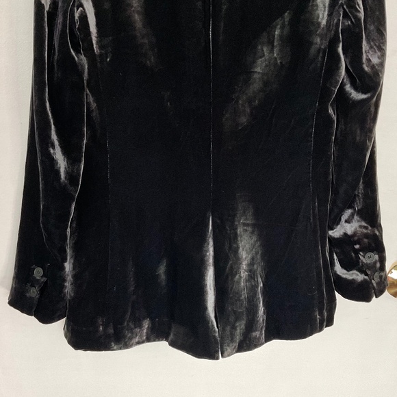 ZARA WOMAN GREY SILK/VELVET ONE BUTTON BLAZER SIZE SMALL - Picture 9 of 16